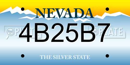 4B25B7 Nevada License Plate