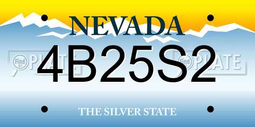 4B25S2 Nevada License Plate