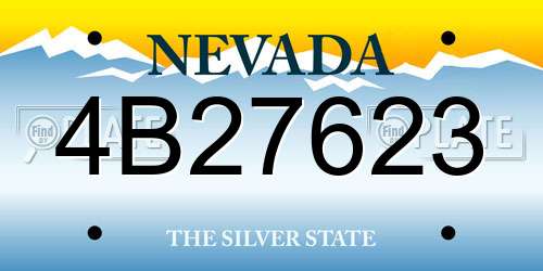 4B27623 Nevada License Plate