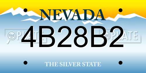4B28B2 Nevada License Plate