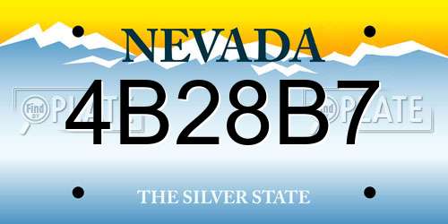 4B28B7 Nevada License Plate