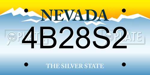 4B28S2 Nevada License Plate
