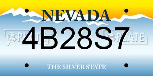 4B28S7 Nevada License Plate