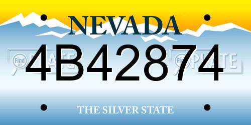 4B42874 Nevada License Plate