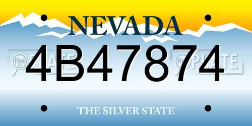 4B47874 Nevada License Plate