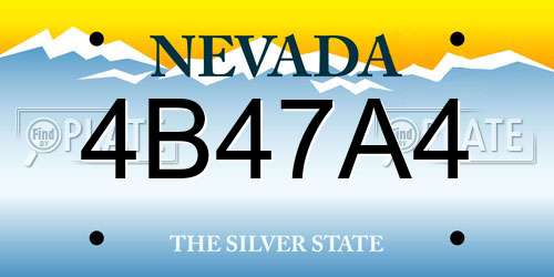 4B47A4 Nevada License Plate