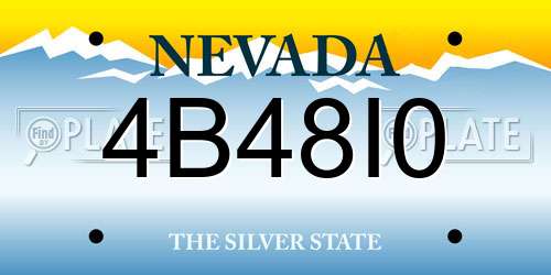 4B48I0 Nevada License Plate