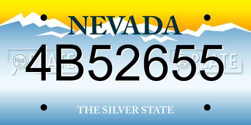 4B52655 Nevada License Plate