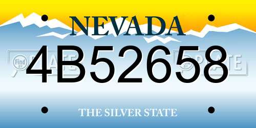4B52658 Nevada License Plate