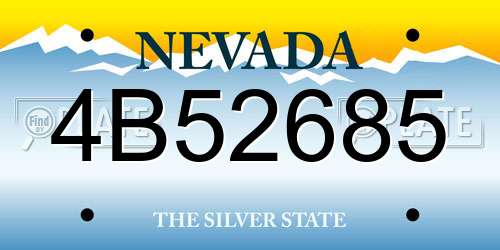 4B52685 Nevada License Plate