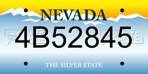 4B52845 Nevada License Plate