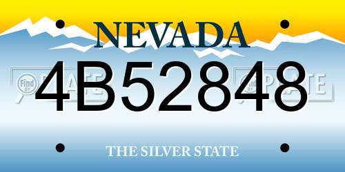 4B52848 Nevada License Plate