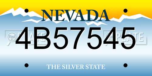 4B57545 Nevada License Plate