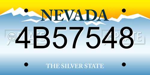 4B57548 Nevada License Plate