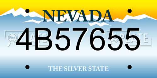 4B57655 Nevada License Plate