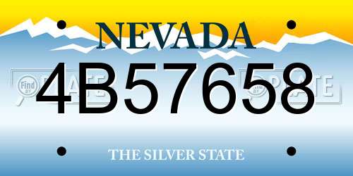 4B57658 Nevada License Plate