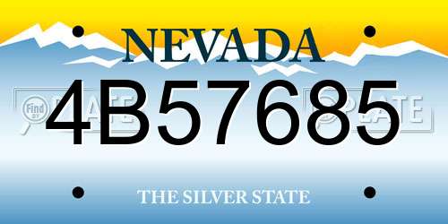 4B57685 Nevada License Plate