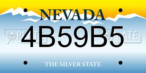 4B59B5 Nevada License Plate