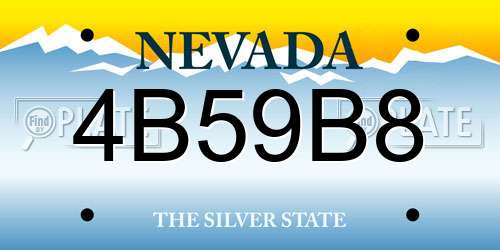 4B59B8 Nevada License Plate