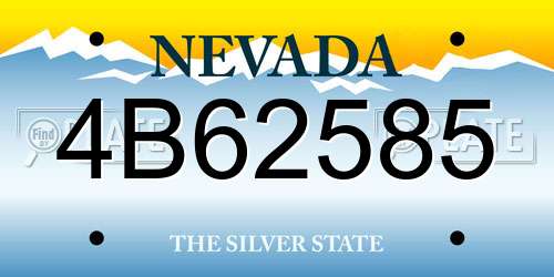 4B62585 Nevada License Plate