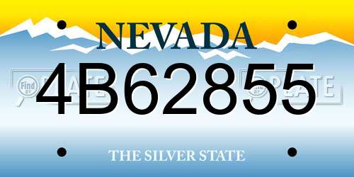 4B62855 Nevada License Plate