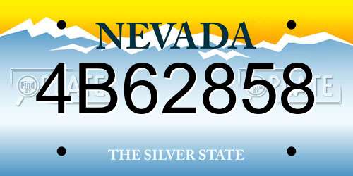4B62858 Nevada License Plate
