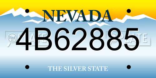 4B62885 Nevada License Plate