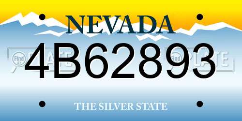 4B62893 Nevada License Plate