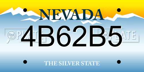 4B62B5 Nevada License Plate