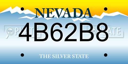 4B62B8 Nevada License Plate
