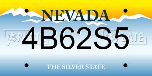 4B62S5 Nevada License Plate
