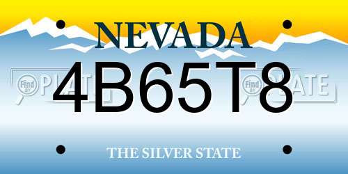 4B65T8 Nevada License Plate