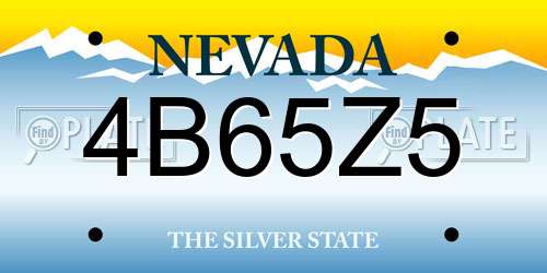4B65Z5 Nevada License Plate