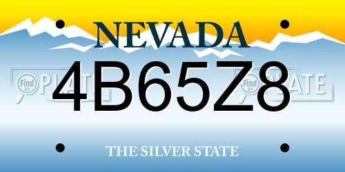 4B65Z8 Nevada License Plate