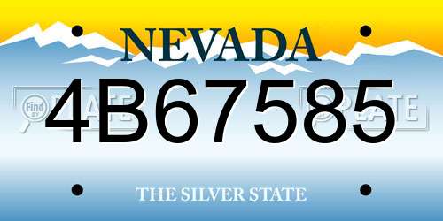 4B67585 Nevada License Plate