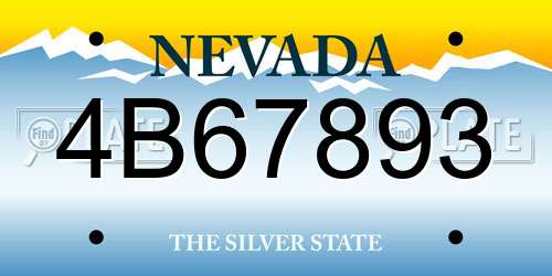 4B67893 Nevada License Plate