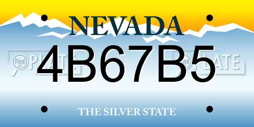 4B67B5 Nevada License Plate