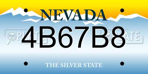 4B67B8 Nevada License Plate