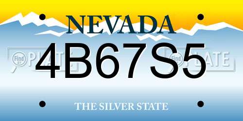 4B67S5 Nevada License Plate