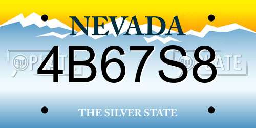 4B67S8 Nevada License Plate
