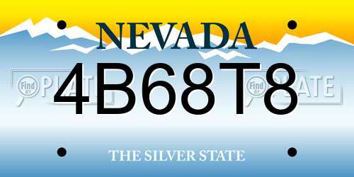 4B68T8 Nevada License Plate