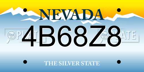 4B68Z8 Nevada License Plate