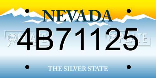 4B71125 Nevada License Plate