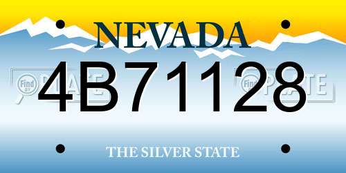 4B71128 Nevada License Plate