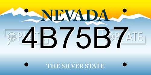 4B75B7 Nevada License Plate