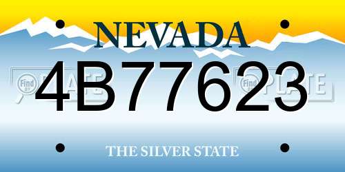 4B77623 Nevada License Plate