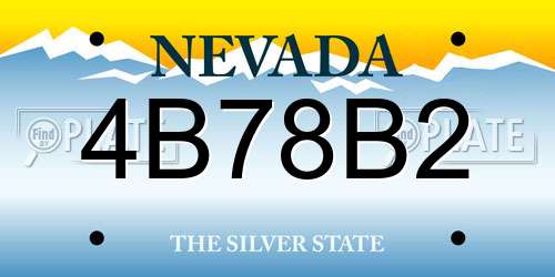 4B78B2 Nevada License Plate