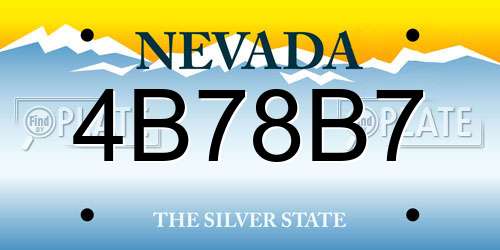 4B78B7 Nevada License Plate
