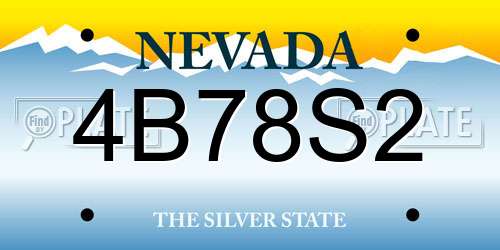 4B78S2 Nevada License Plate