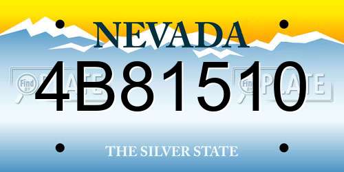 4B81510 Nevada License Plate